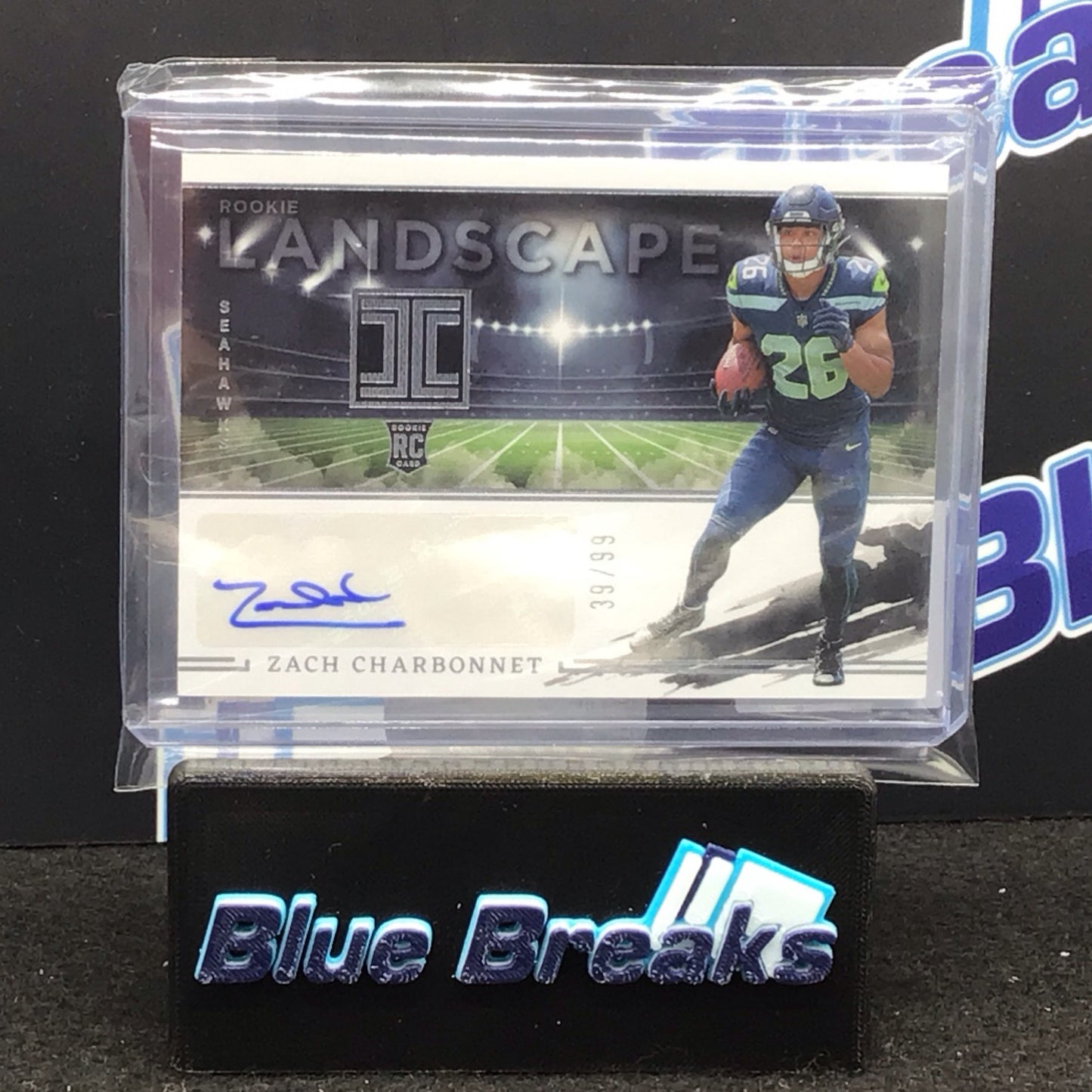 2023 Panini Impeccable Landscape Zach Charbonnet auto 39/99 RC #RLA-ZC Seahawks