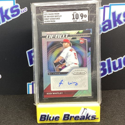 2021 Panini Prizm - Kodi Whitley - Debut Signatures Silver Prizm SGC 9