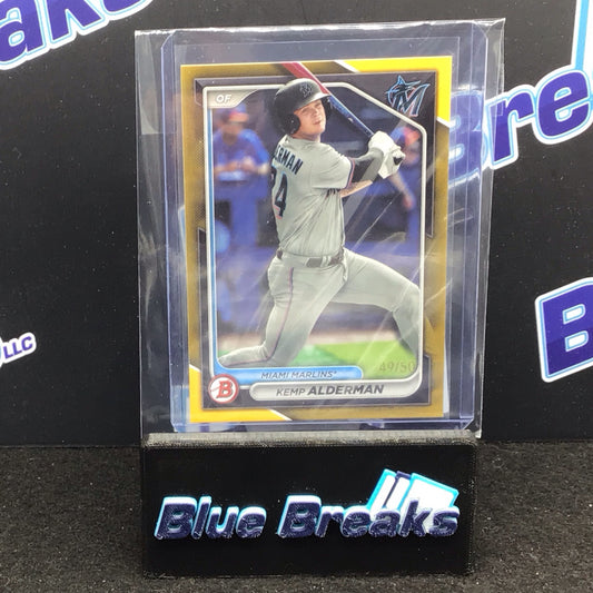 2024 Bowman Gold Paper Kemp Alderman 49/50 #BP-82 - Miami Marlins