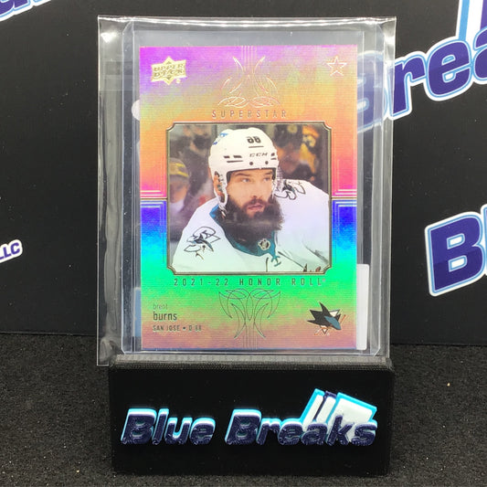 2021-22 Upper Deck Series 2 Superstar Red Green Brent Burns #HR-88 Sharks