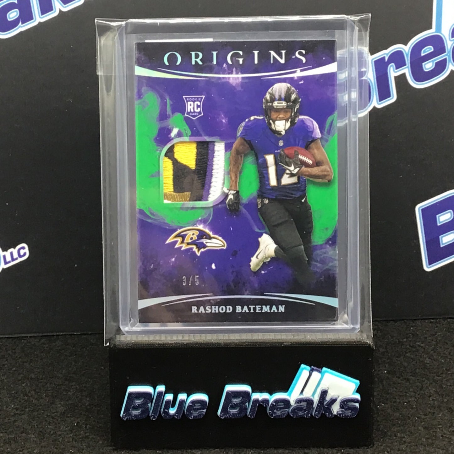 2021 Panini Origins Rashod Bateman relic 3/5 RC #RP-RB Ravens
