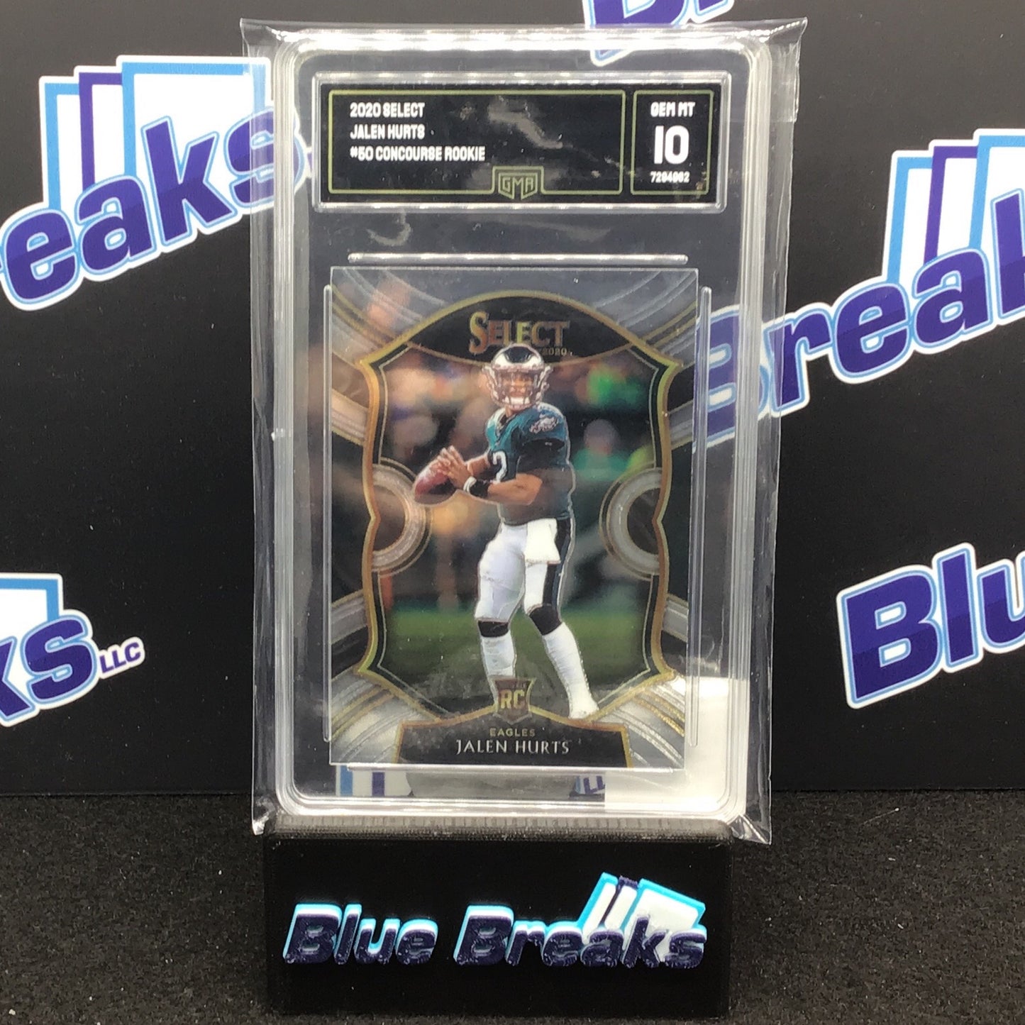 2020 Panini Select Concourse Rookie Jalen Hurts #50 GMA 10 Eagles