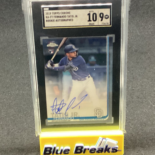 2019 Topps Chrome - Fernando Tatis JR Rookie Autograph RA-FT SGC 10/9 Padres