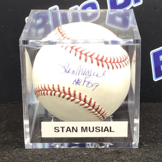 Stan Musial autographed baseball HOF 09 inscription