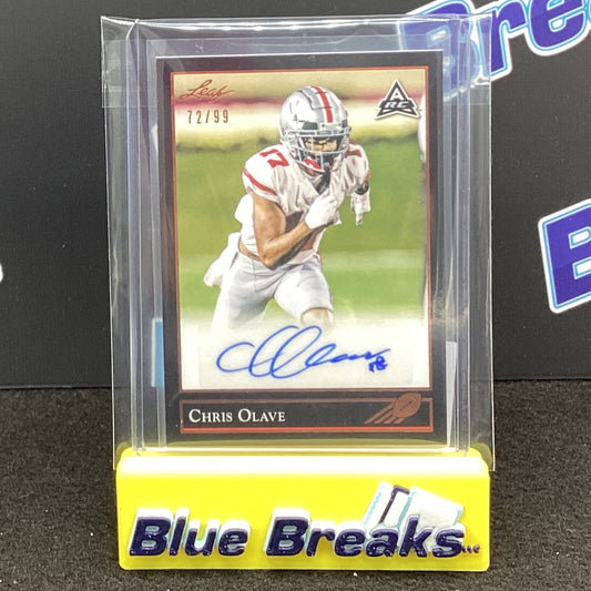 2021 Leaf Chris Olave auto 72/99 #BG-CO1 RC Saints