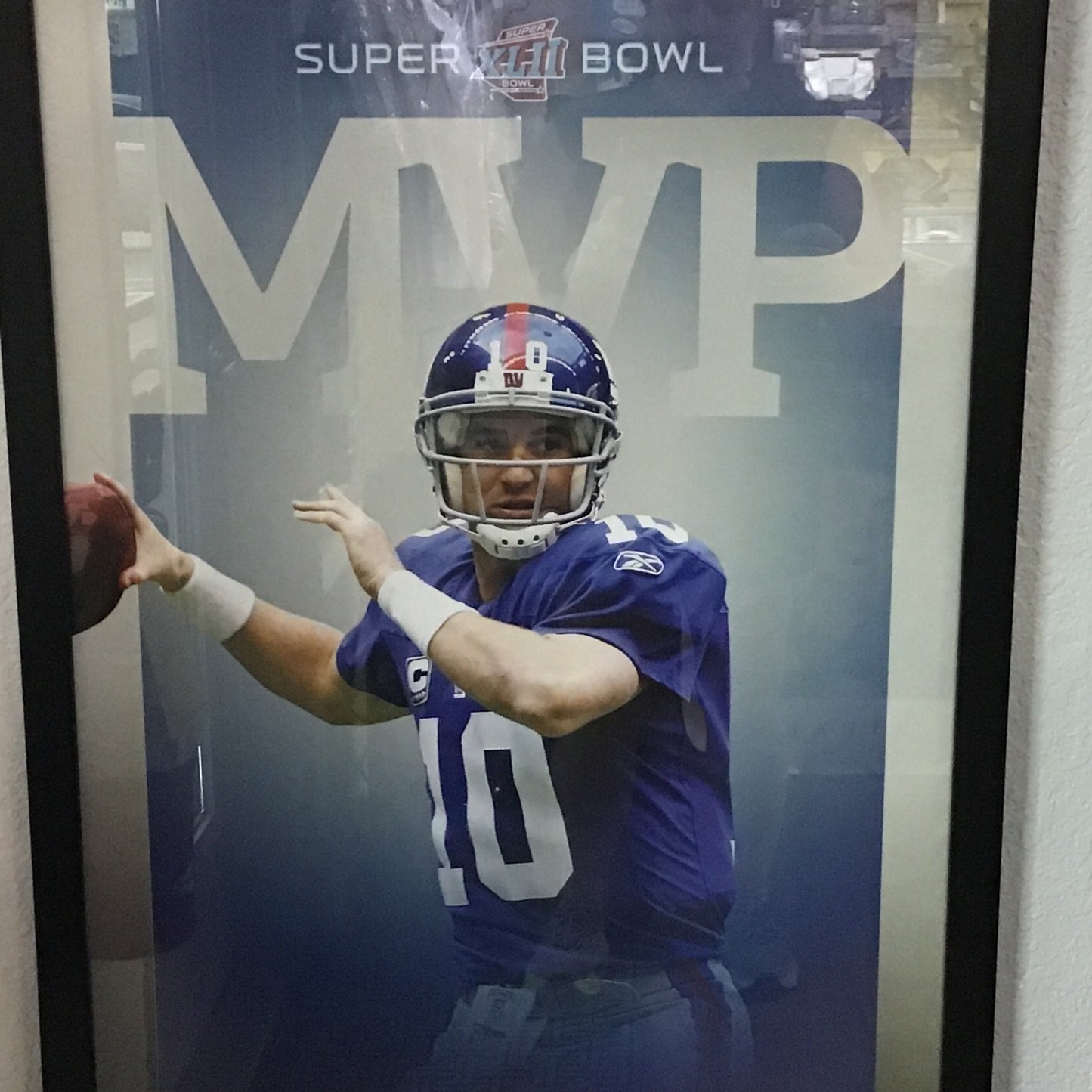2008 Eli Manning NY Giants MVP Poster Framed