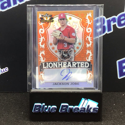 2021 Leaf Valiant orange Lionhearted Jackson Jobe auto 3/99 #LH-JJ1 Tigers