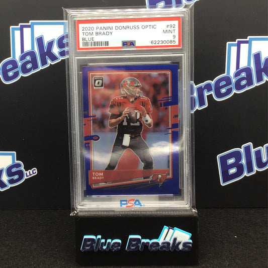 2020 Panini Donruss Optic Blue Tom Brady #92 PSA 9 Buccaneers