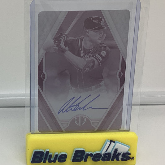2021 Topps Tribute Magenta Printing Plate Austin Meadows auto 1/1 #TA-AM Rays