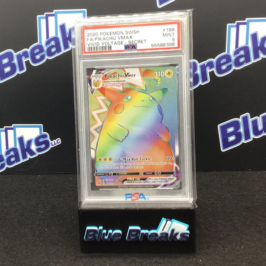 2020 Pokémon Swoosh - Full Art - Pikachu V Max - Vivid Voltage - Secret - PSA 9