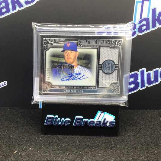 2016 Topps Museum Collection Signature Swatches Zack Wheeler 057/299 #SSD-ZW Mets