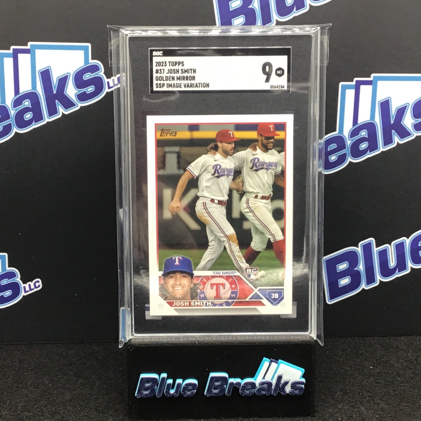 2023 Topps Series 1 Gold Mirror Image Variation SSP Josh Smith #27 SGC 9 Rangers