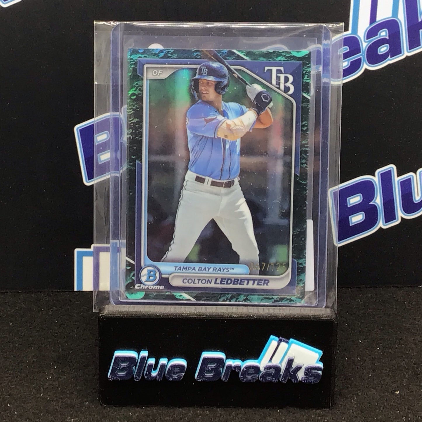 2024 Bowman Chrome Prospects 1st Blue Lunar Crater Colton Ledbetter 067/125 #BCP-124 Tampa Bay Rays