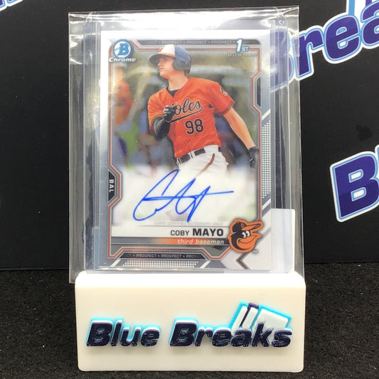 2021 Bowman Chrome 1st Bowman Coby Mayo auto #CPA-CMA Orioles