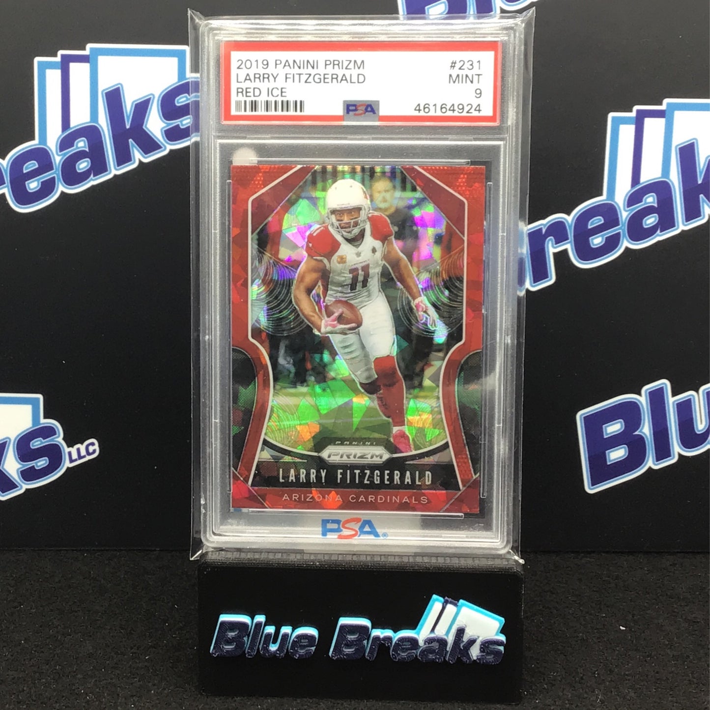 2019 Panini Prizm Red Ice Larry Fitzgerald #231 PSA 9 Cardinals