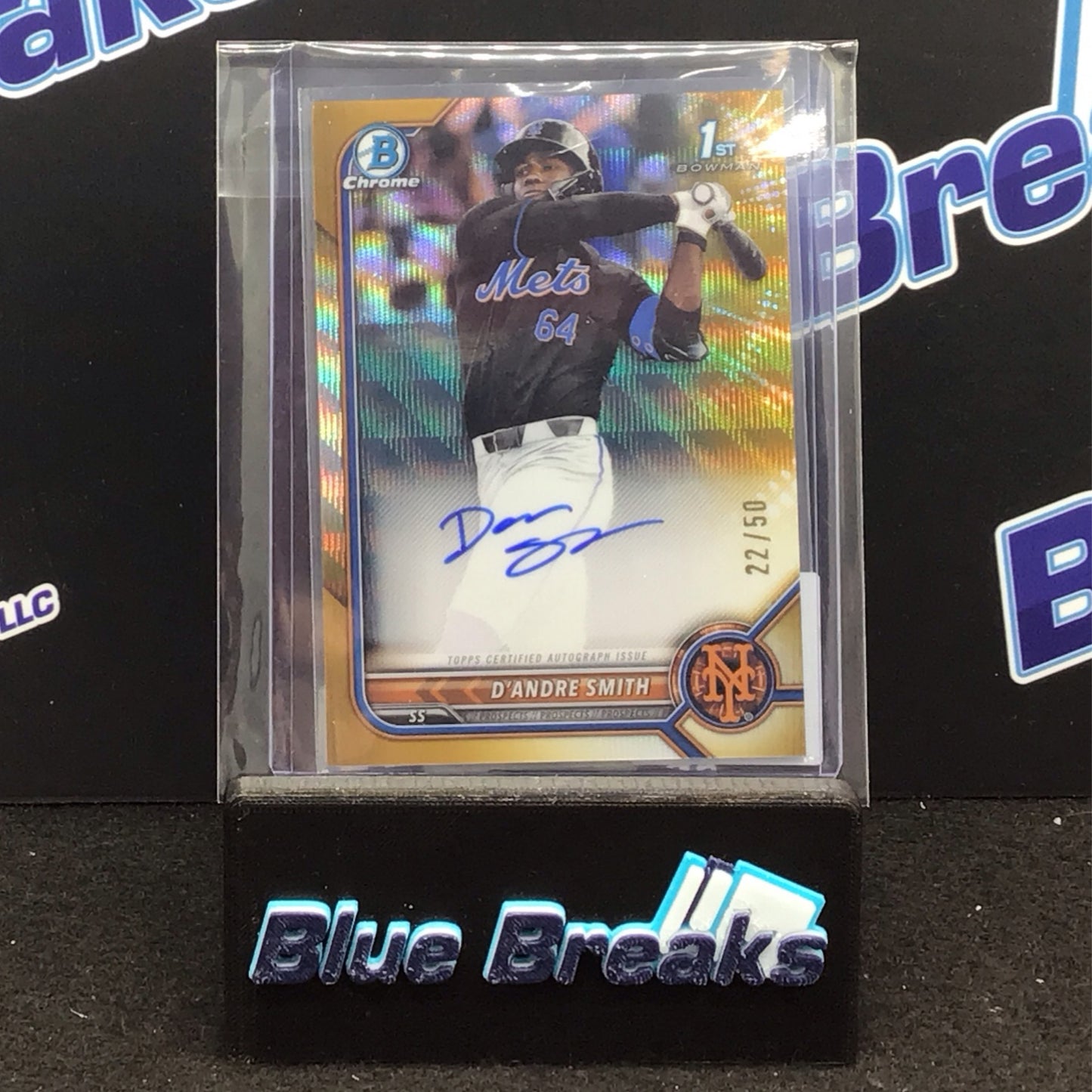 2022 Bowman Chrome 1st Bowman gold wave D'Andre Smith 22/50 #CDA-DS Mets