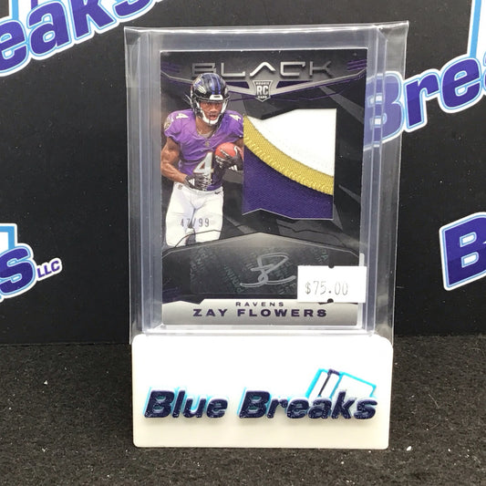 2023 Panini Black Zay Flowers relic auto 47/99 RC #213 Ravens