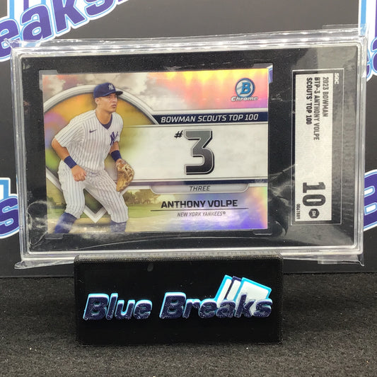 2023 Bowman - Anthony Volpe - #BTP-3 - Scouts Top 111 - New York Yankees - SGC 10