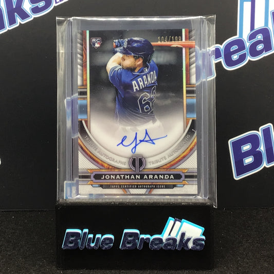 2023 Topps Tribute Blue Jonathan Aranda auto 104/199 #TA-JA Rays