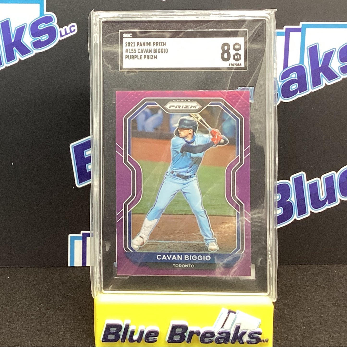 2021 Panini Prizm - Cavan Biggio #155 Purple SGC 8