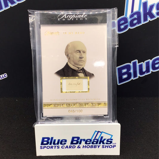 2024 Keepsake Edtion In My Hand Charles Francis Adams handwritten relic 045/100 #23