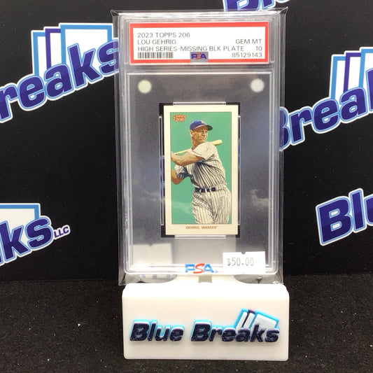 2023 Topps 205 High Series Missing Black Plate Lou Gehrig PSA 10 Yankees