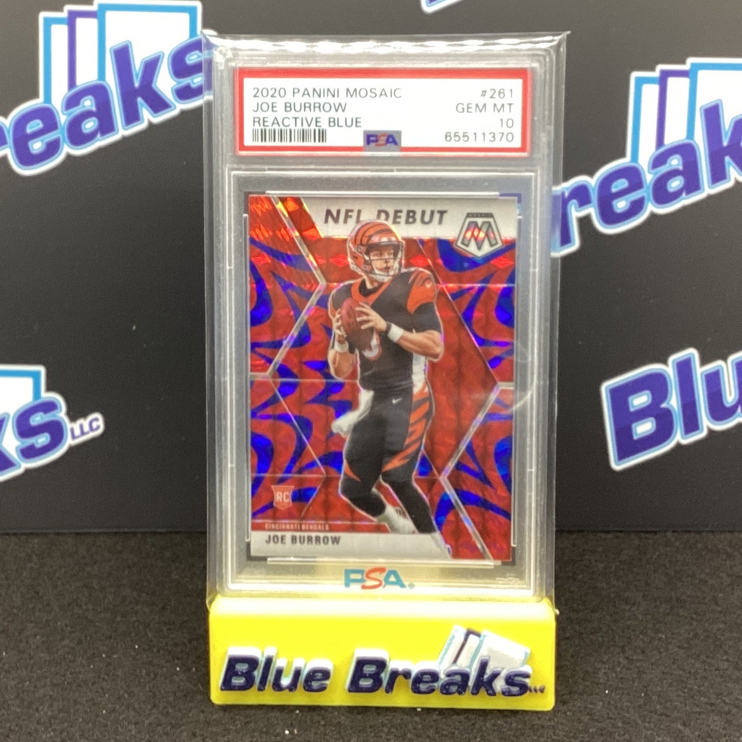 2020 Panini Mosaic - Joe Burrow - Reactive Blue - PSA 10
