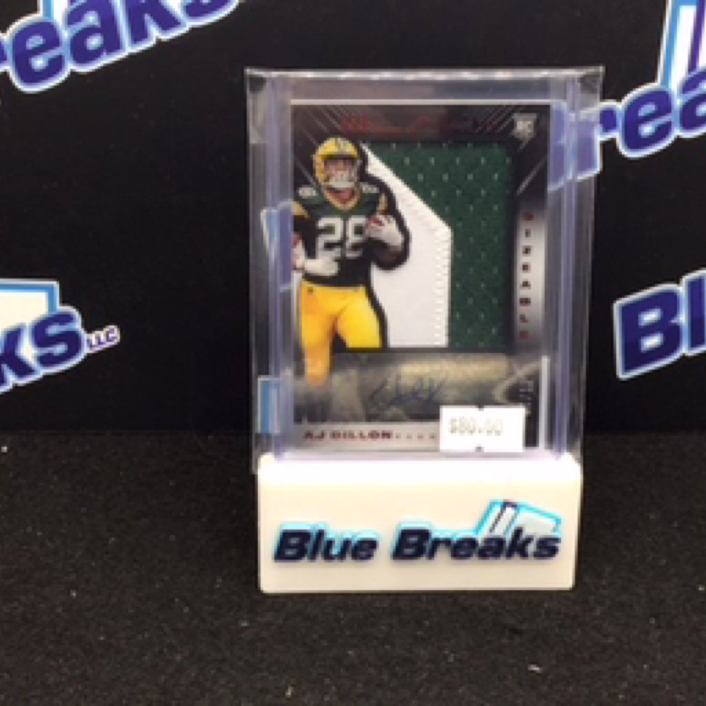 2020 Panini Black Sizeable AJ Dillion relic auto 08/12 RC #SS-AJD Packers