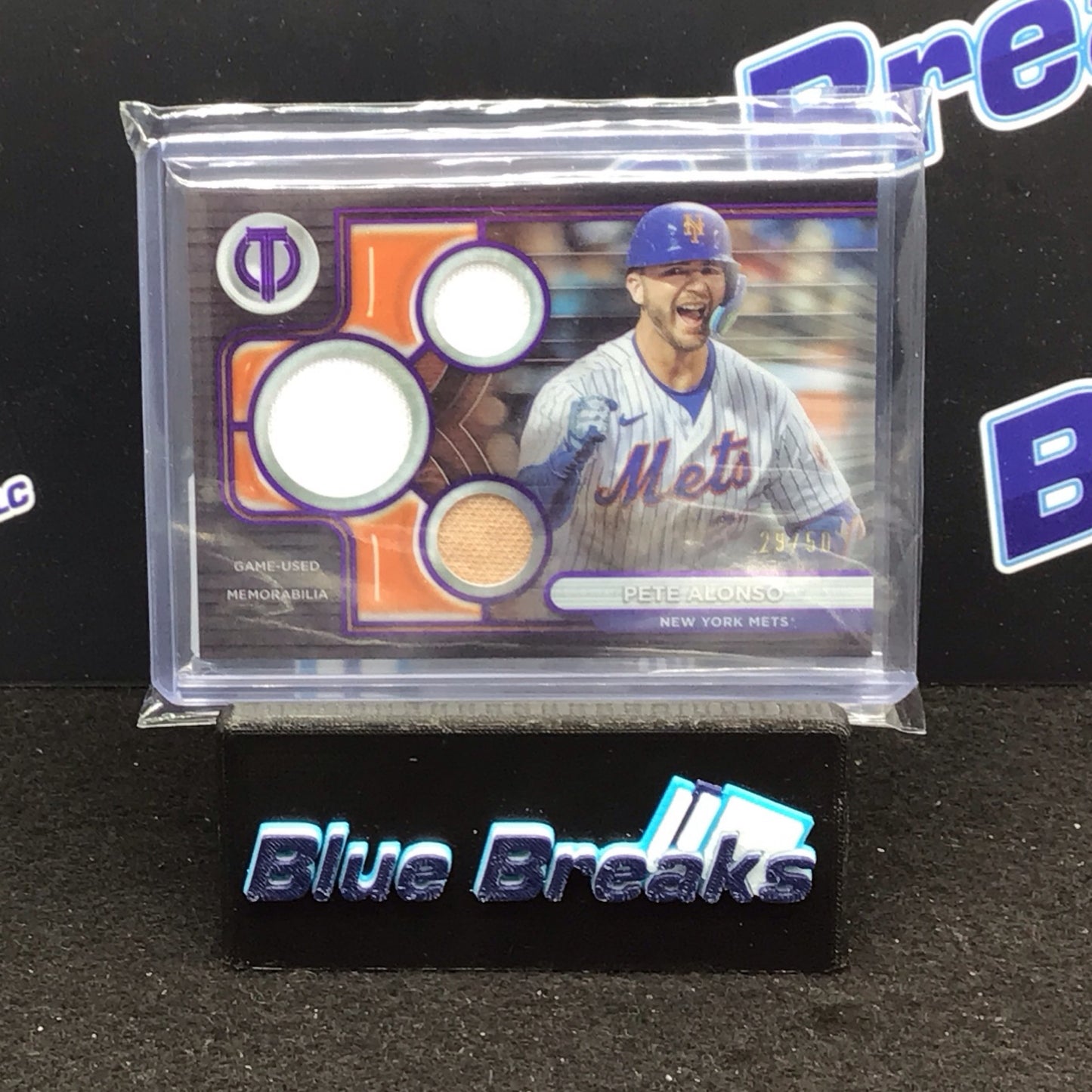 2024 Topps Tribute Triple Relic Purple Pete Alonso Game Used 29/50 #TTR-PA Mets