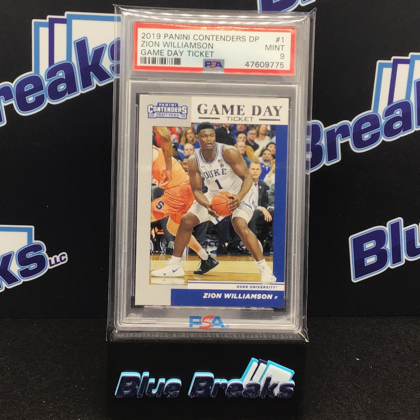 2019 Panini Contenders DP - Zion Williamson - Game Day Ticket - Duke - Pelicans - 1 - PSA 9