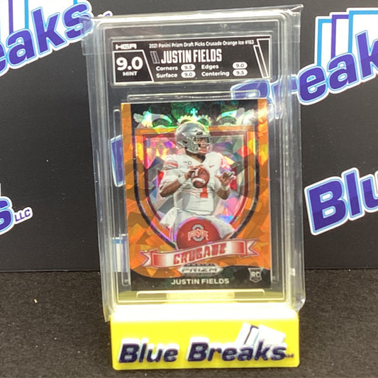 2021 Panini Prizm Draft Picks Orange Ice Crusade Justin Fields HGA 9 163