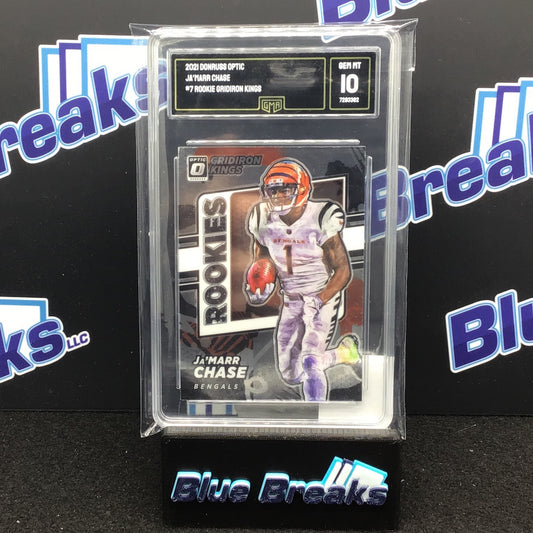 2021 Panini Donruss Optic Rookies Gridiron Kings Ja'Marr Chase #7 GMA 10 Bengals