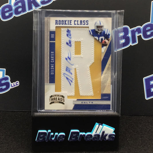 2011 Panini Threads Rookie Class Delone Carter 3/6 #262 Colts