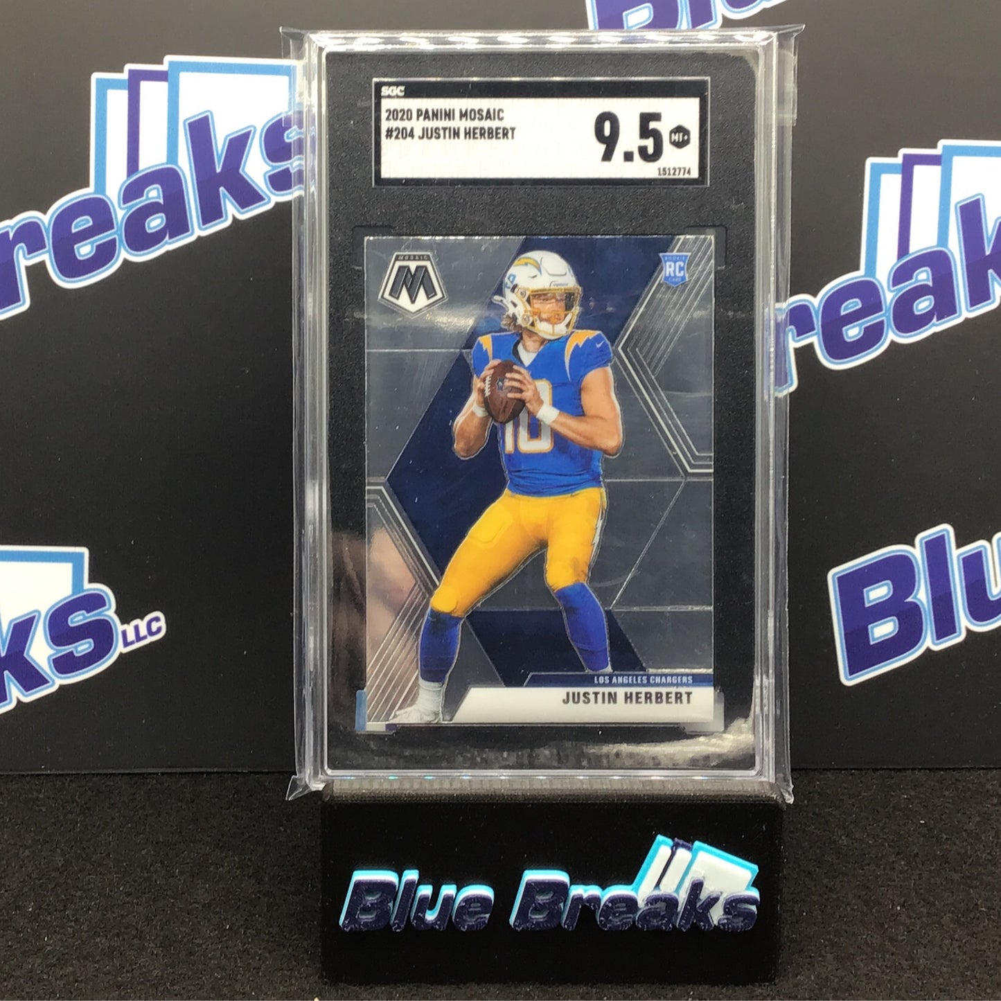 2020 Panini Mosaic - Justin Herbert - Los Angeles Chargers - #204 - SGC 9.5