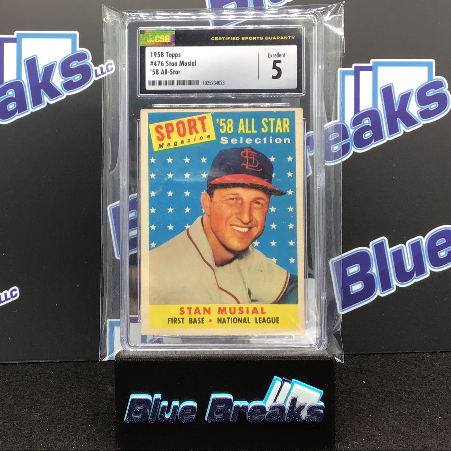 1958 Topps '58 Al-Star Stan Muscial #476 CSG 5 Cardinals