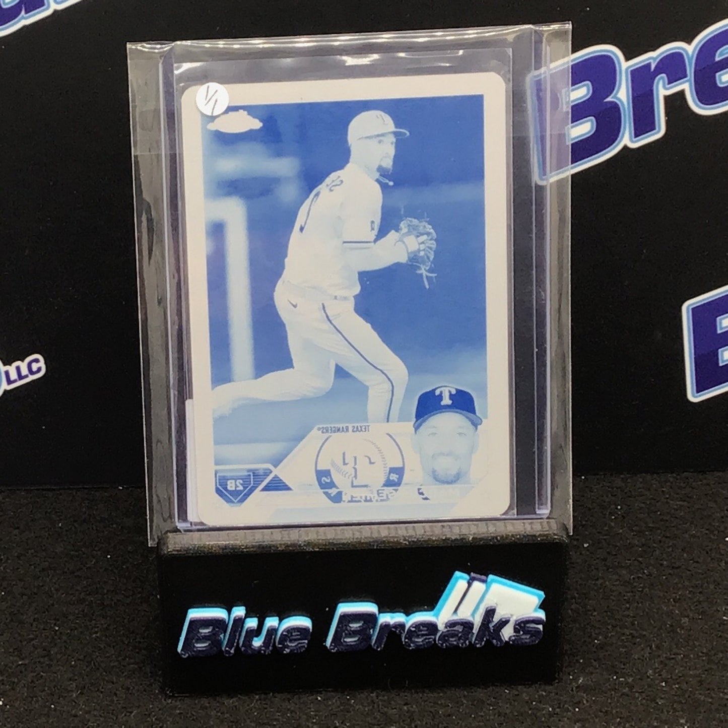 2023 Topps Chrome Marcus Semien Cyan Printing Plate 1/1 #172 Rangers