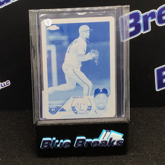 2023 Topps Chrome Marcus Semien Cyan Printing Plate 1/1 #172 Rangers