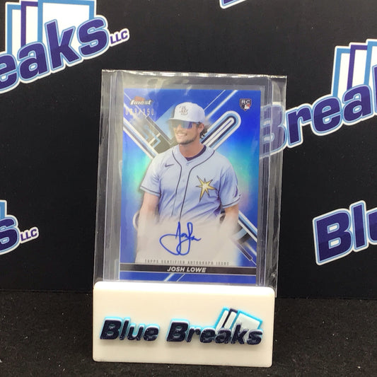 2022 Topps Finest blue Josh Lowe auto 093/150 RC #FA-JL Rays