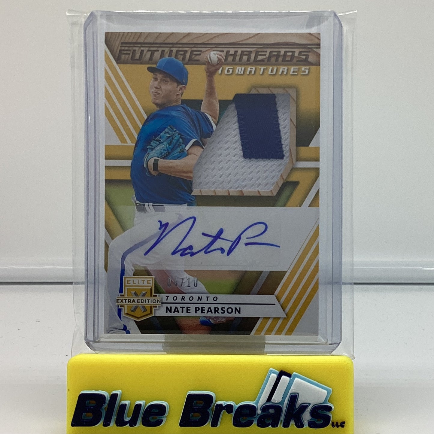 2020 Elite Extra Edition Future Threads Signatures Nate Pearson 4/10 #FTS-NP Blue Jays