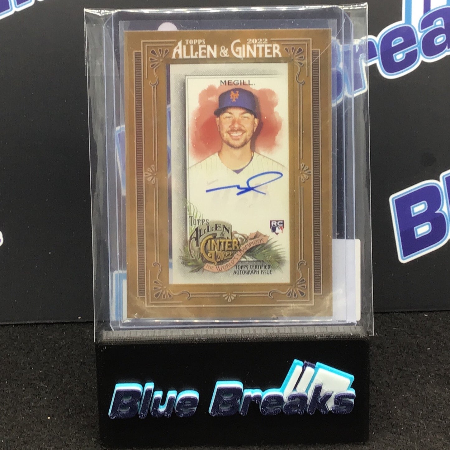 2022 Topps Allen & Ginter Gold Framed Mini Tylor Megill auto #MA-TM Mets
