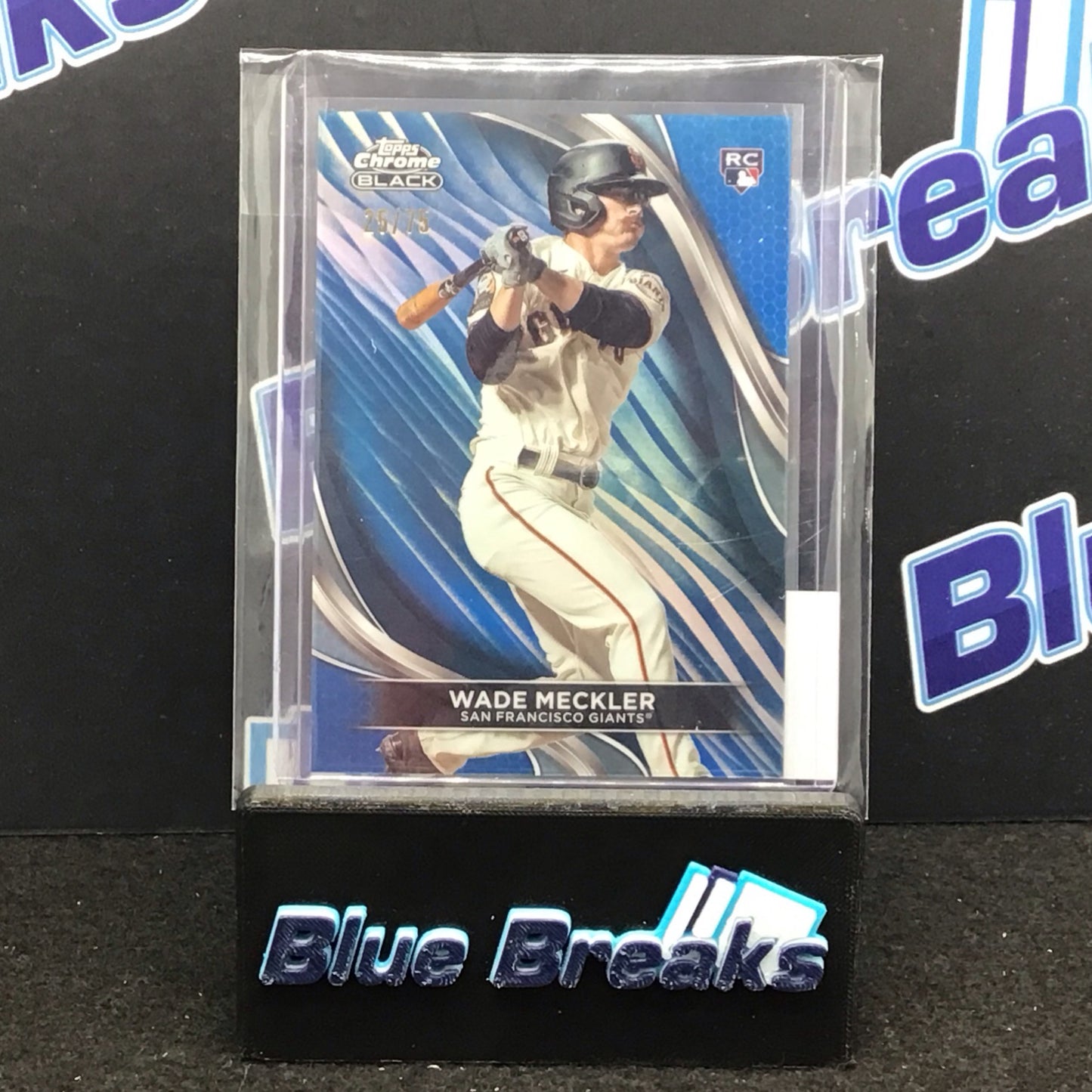 2024 Topps Chrome Black Blue Refractor Wade Meckler 25/75 RC #47 - San Francisco Giants