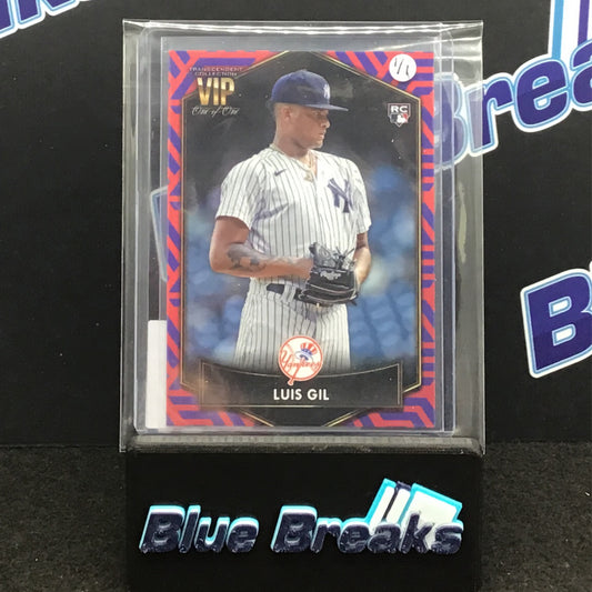 2022 Topps Transcendent Baseball VIP Party Luis Gil 1/1 #37 Yankees