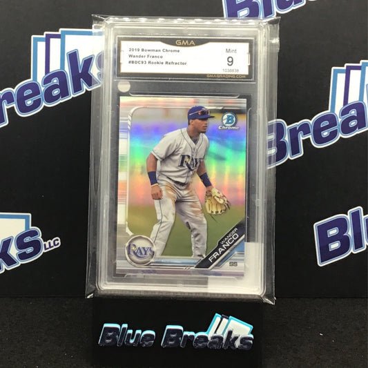 2019 Bowman Chrome Rookie Refractor Wander Franco #BDC-93 GMA 9 Rays