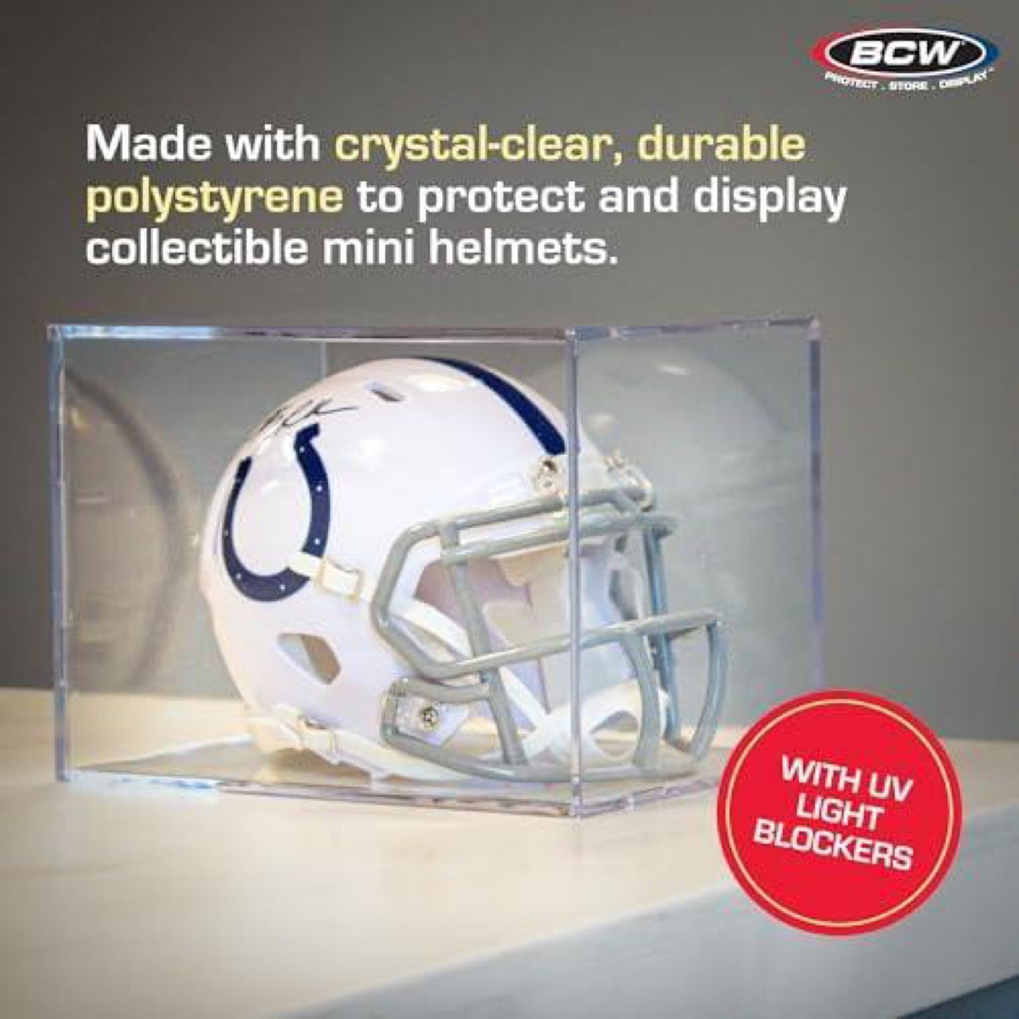 BCW Mini Helmet Showcase