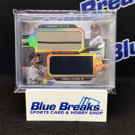 2024 Topps Triple Threads dual jumbo relic Fernando Tatis Jr Ronald Acuna Jr 12/48 #DRJ-AT Padres/Braves