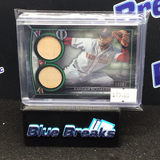 2020 Topps Tribute dual relic Xander Bogaerts 59/99 #SDR-XB Red Sox