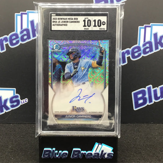 2023 Bowman Mega Box - Junior Caminero - Autographed - Tampa Bay Rays - SGC 10