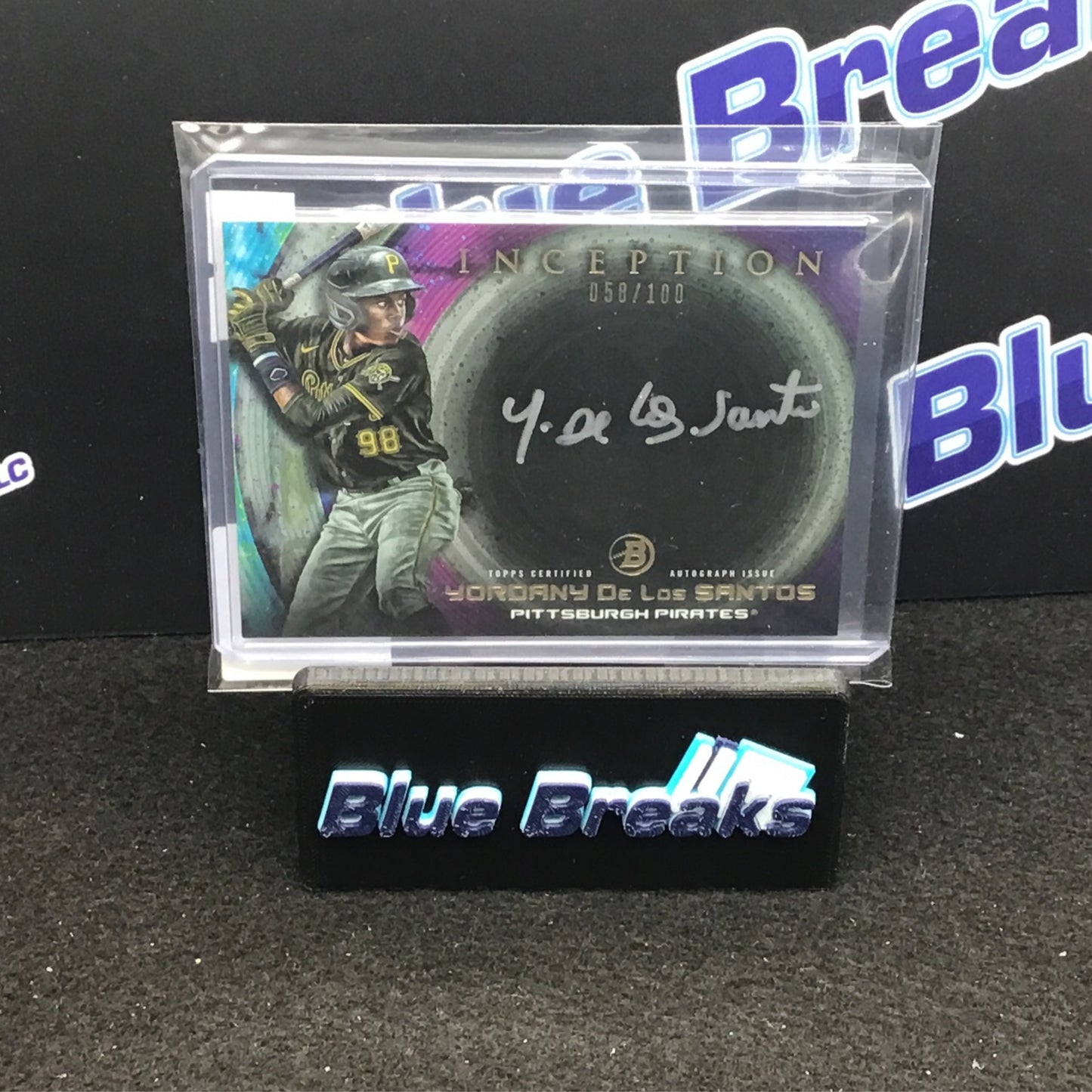 2022 Bowman Inception Silver Signings Yordany De Los Santos auto 058/100 #ISS-YD Pirates