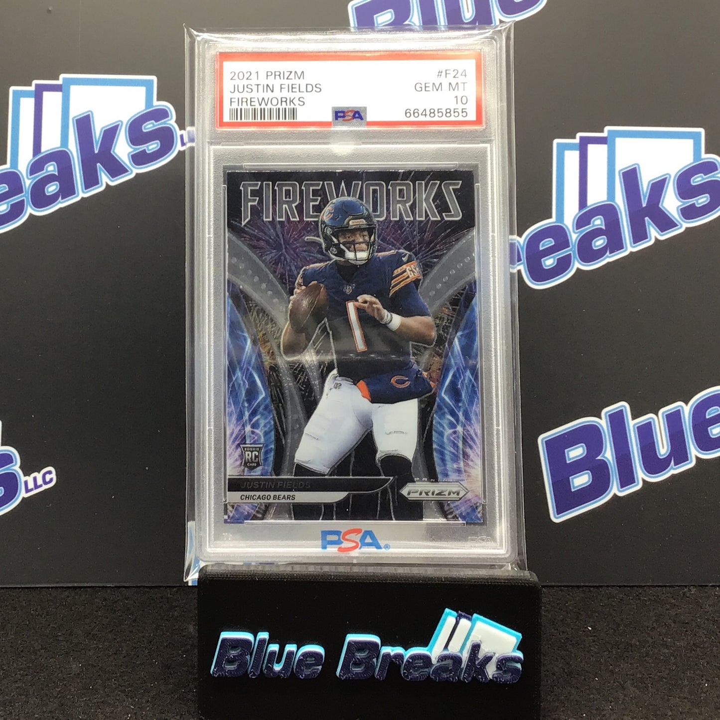 2021 Panini Prizm Fireworks Justin Fields #F-24 PSA 10 Bears