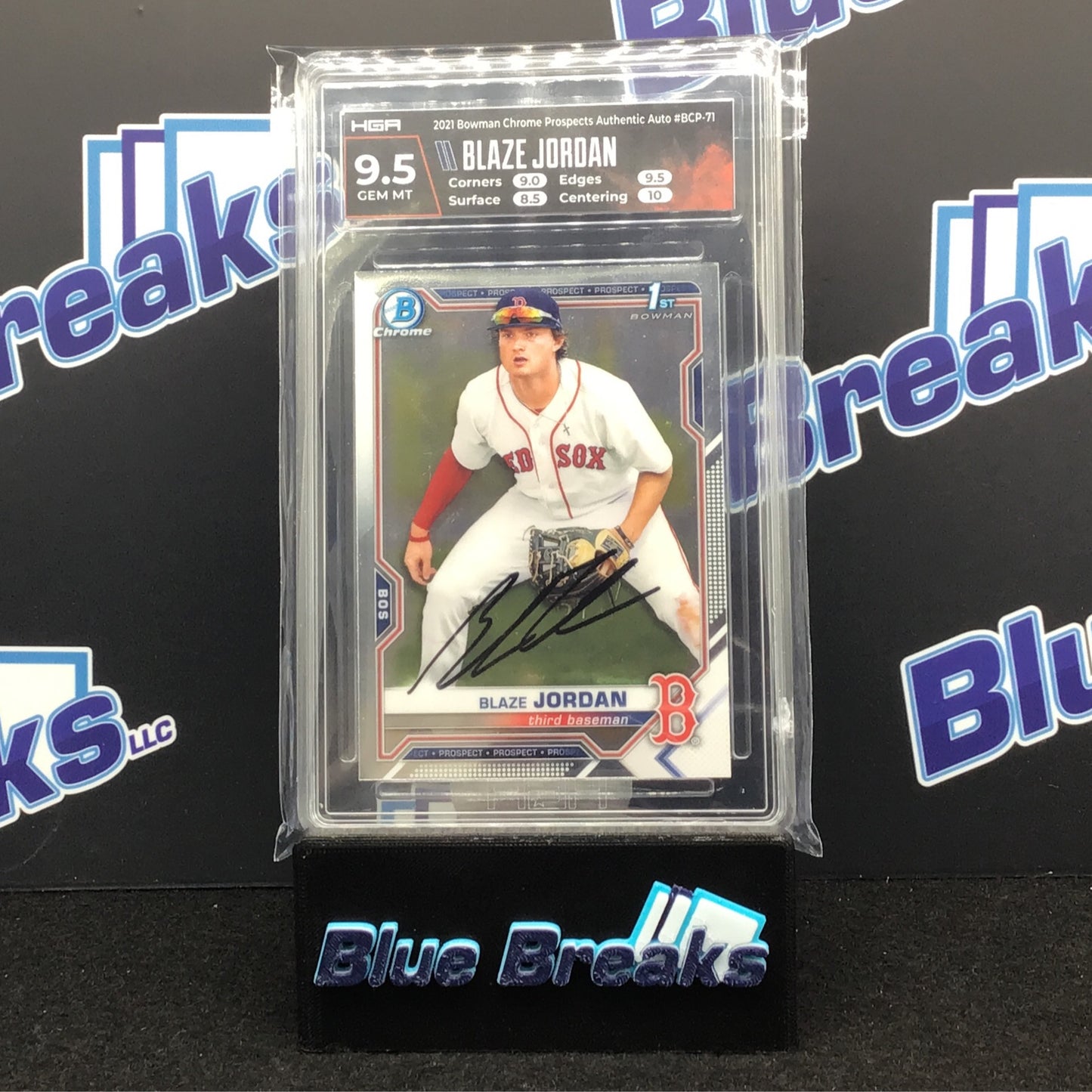 2021 Bowman Chrome Prospects - Authentic Auto - Blaze Jordan - Boston Red Sox